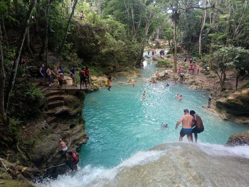 From Montego Bay: Blue Hole Waterfall Experience - The Waterfall Park Experience: Rope Swing, Cave Walks, Clay Pools, and Optional Jumps