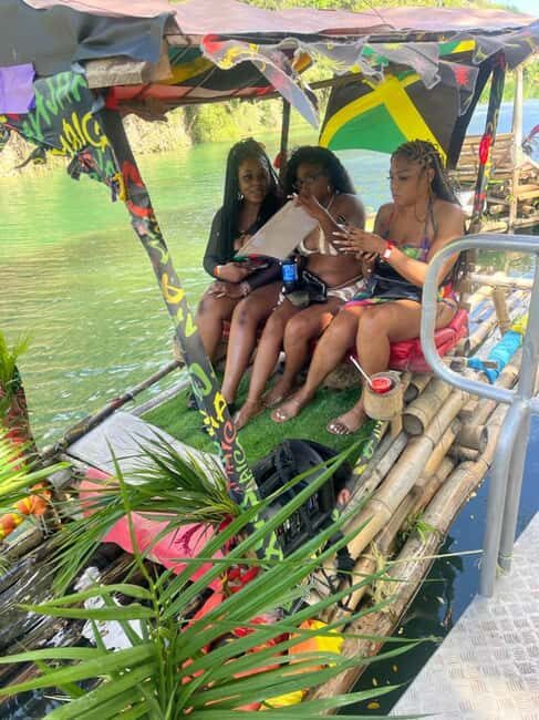 Ocho Rios : Bamboo River Rafting in Ocho Rios Jamaica. - The river adventure itself: stepping onto a 30ft bamboo raft