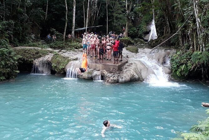 Private Blue Hole and River Tubing from Ocho Rios - Blue Hole: rope swings, caves, falls, and cliff-style jumps (with lifeguards)